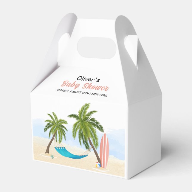 Caja Para Regalos Baby On Board Beach Surfing Baby Shower (Front Side)