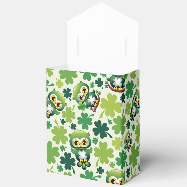 Caja Para Regalos Baby Owl Cute St Patrick Cartoon (Abierto)