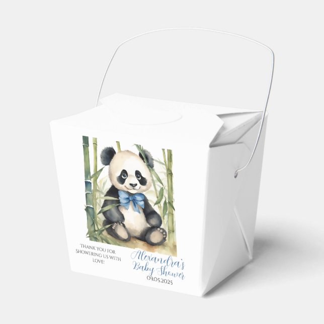 Caja Para Regalos Baby Panda Bear Boy Baby Shower (Front Side)