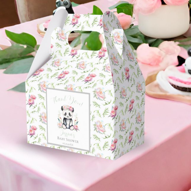 Caja Para Regalos Baby Panda Peonies Jungle Baby Shower (Cherish moments with Baby Panda & Boho Peony Jungle Shower Favors!)