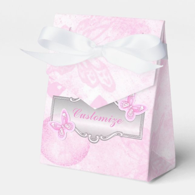 Caja Para Regalos Baby Pink Butterflies & Balloons Favorito Box (Front Side)