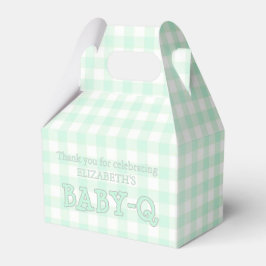 Caja Para Regalos Baby-Q Mint Green Gingham Baby Shower