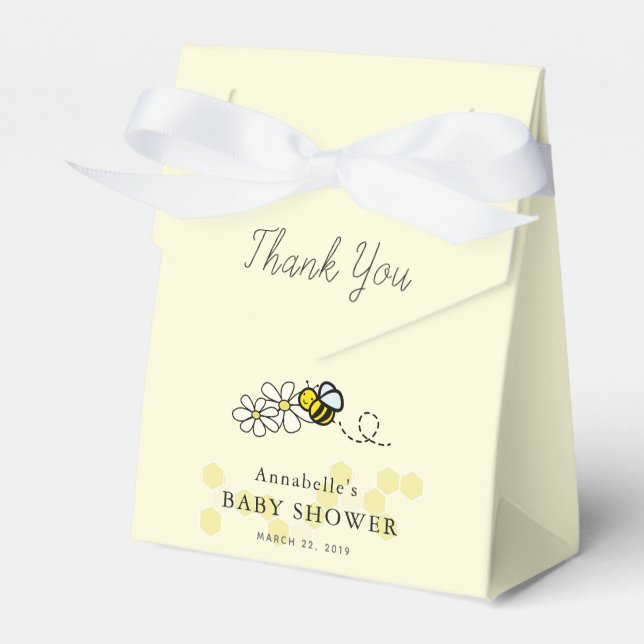Caja Para Regalos Baby Shower amarillo de Bee & Daisy (Front Side)