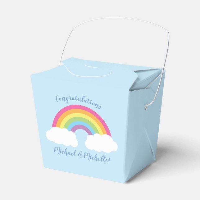 Caja Para Regalos Baby Shower arcoiris (Front Side)