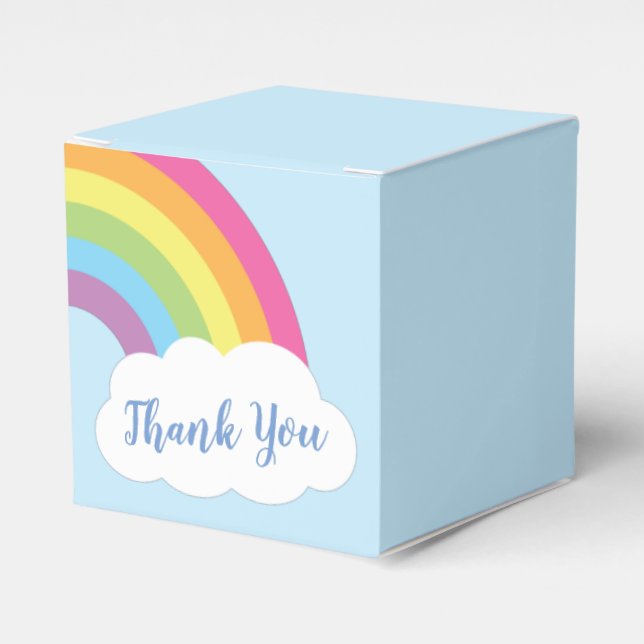 Caja Para Regalos Baby Shower arcoiris (Costado Anverso)