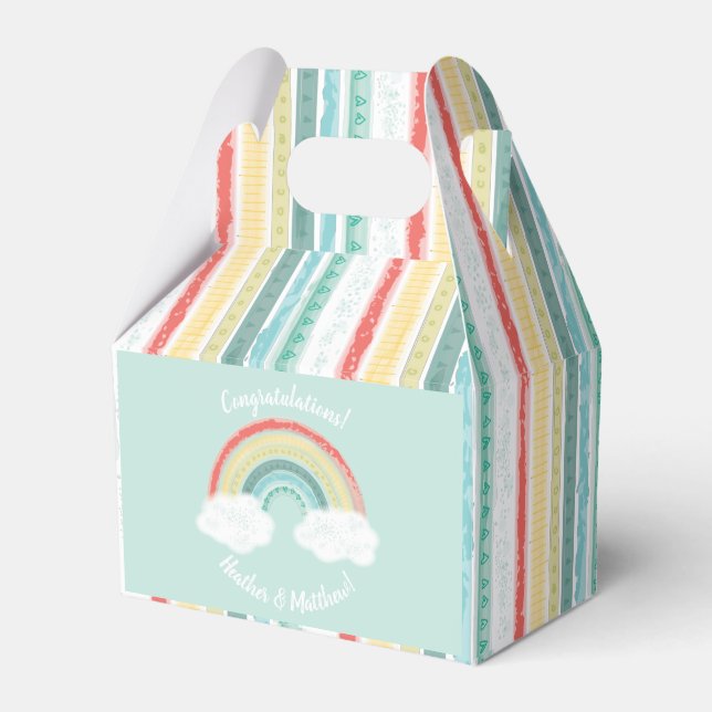 Caja Para Regalos Baby Shower arcoiris (Front Side)