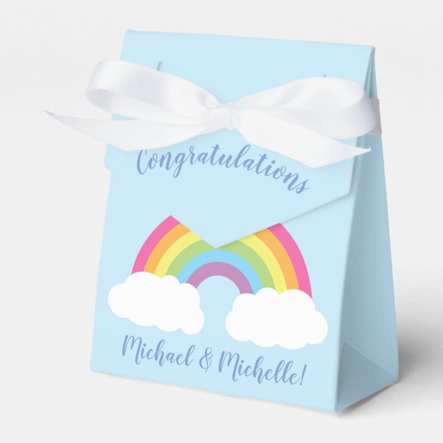 Caja Para Regalos Baby Shower arcoiris (Front Side)