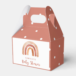 Caja Para Regalos Baby Shower arcoiris Naranja quema bohemias
