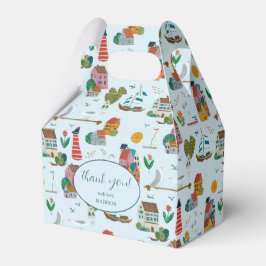 Caja Para Regalos Baby Shower azul costero Gracias