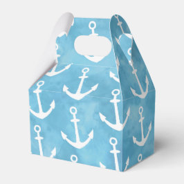 Caja Para Regalos Baby Shower azul de ancla nautica