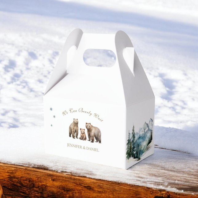 Caja Para Regalos Baby Shower Bear Adventure Snowy Mountains (Subido por el creador)