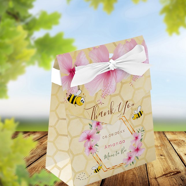 Caja Para Regalos Baby shower bees pink flowers girl (Subido por el creador)