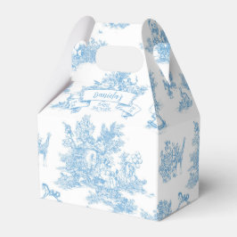 Caja Para Regalos Baby Shower Blue and White Toile de Jouy