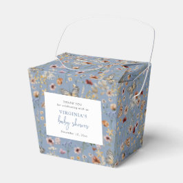 Caja Para Regalos Baby Shower Blue Boho Wildflower