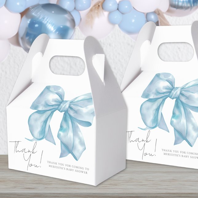 Caja Para Regalos Baby Shower Blue Bow Boy (Blue Bow Boy Baby Shower Favor Boxes)