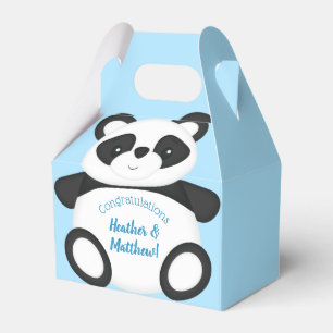 Caja Para Regalos Baby Shower Blue Panda Bear