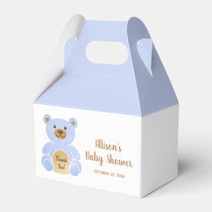 Caja Para Regalos Baby Shower Blue Teddy Bear Gracias