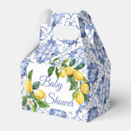 Caja Para Regalos Baby Shower Blue Tile Lemon
