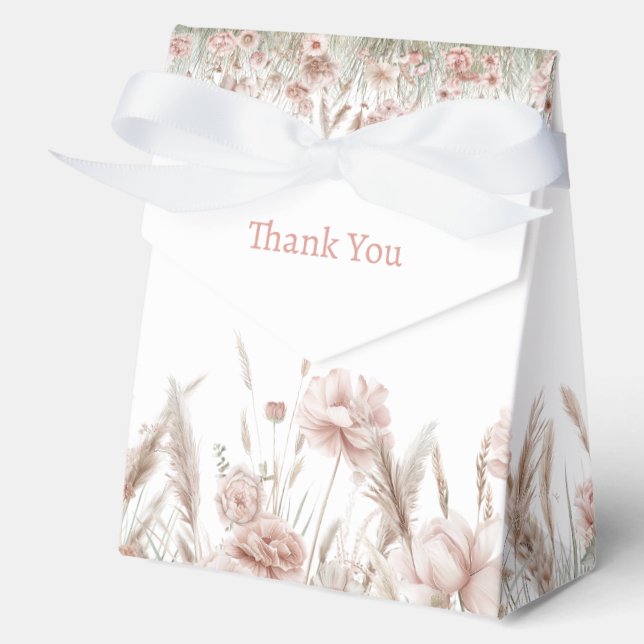 Caja Para Regalos Baby Shower Boho Wildflower (Anverso)