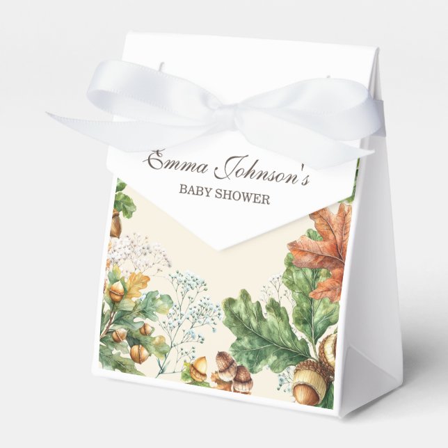 Caja Para Regalos Baby Shower Bosque Otoñal Rústico (Front Side)