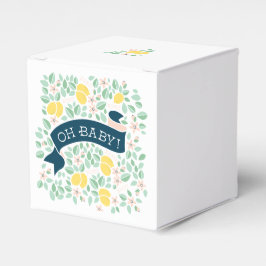 Caja Para Regalos Baby Shower botánico amarillo limón lindo