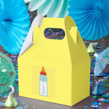Baby Shower Bottle Favor Box Yellow