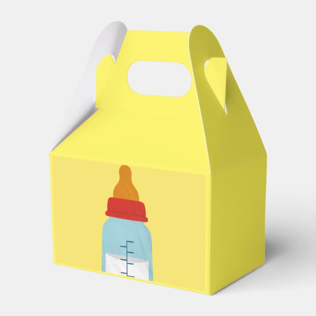 Caja Para Regalos Baby Shower Bottle Favor Box Yellow (Front Side)