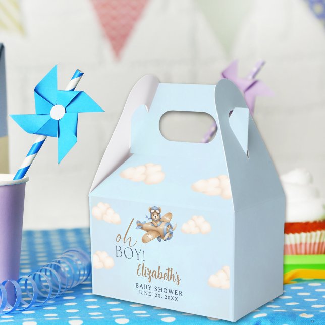 Caja Para Regalos Baby Shower Boy with Cute Teddy Bear in Pilot  (Subido por el creador)