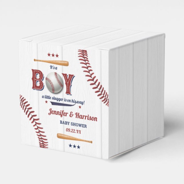 Caja Para Regalos Baby Shower Boys Baseball (Costado Anverso)