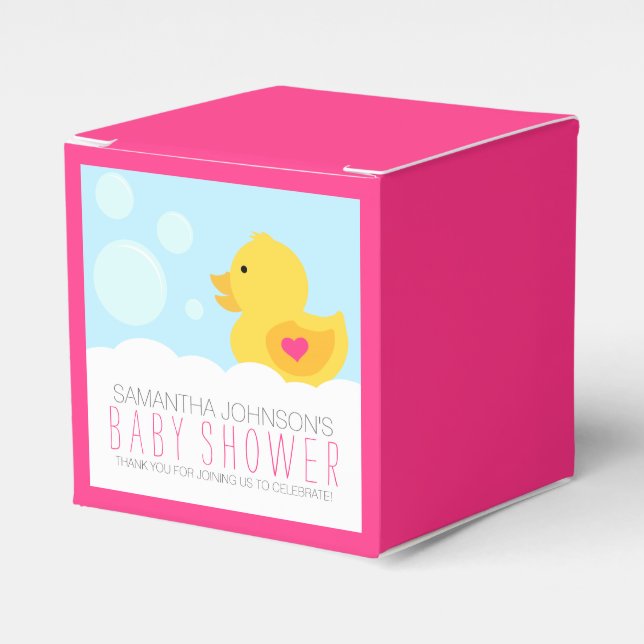 Caja Para Regalos Baby Shower Chica de baño de burbujas dudosas de c (Costado Anverso)