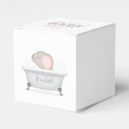 Caja Para Regalos Baby Shower Chica de Baño de Elefante Búbico