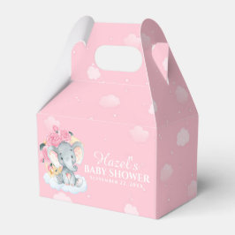 Caja Para Regalos Baby Shower, Chica de Elefantes Florales Rosa