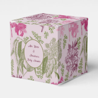 Caja Para Regalos Baby Shower Chica de Eucalyptus Peony Botánico