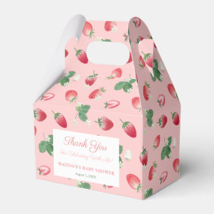 Caja Para Regalos Baby Shower Chica de fresa roja color de agua