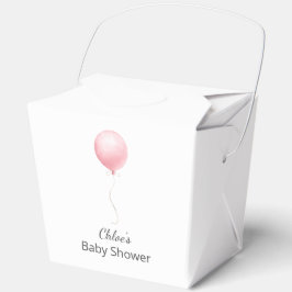 Caja Para Regalos Baby Shower Chica de globos rosados modernos