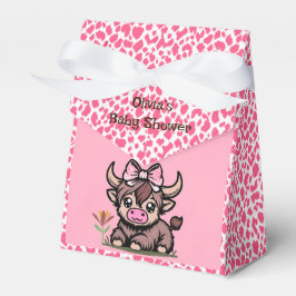 Caja Para Regalos Baby Shower Chica de Vaca Rosa Tan Highland