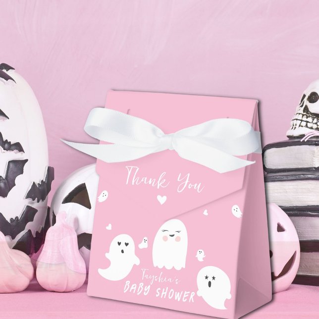 Caja Para Regalos Baby Shower Chica fantasma de Halloween rosa (Subido por el creador)