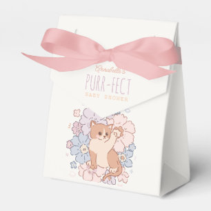 Caja Para Regalos Baby Shower Chica floral de gatos cúbicos purament