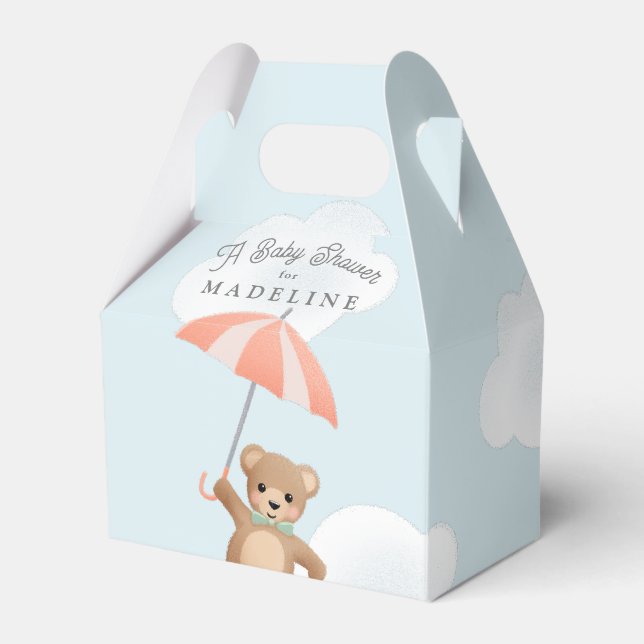 Caja Para Regalos Baby Shower Classic Teddy Bear Pastel (Front Side)