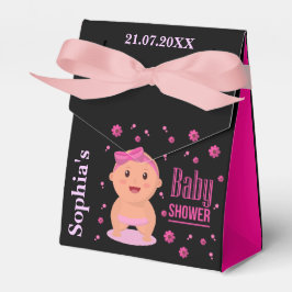 Caja Para Regalos Baby Shower con bandas de monograma