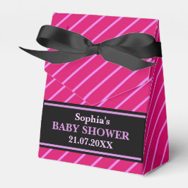 Caja Para Regalos Baby Shower con bandas de monograma