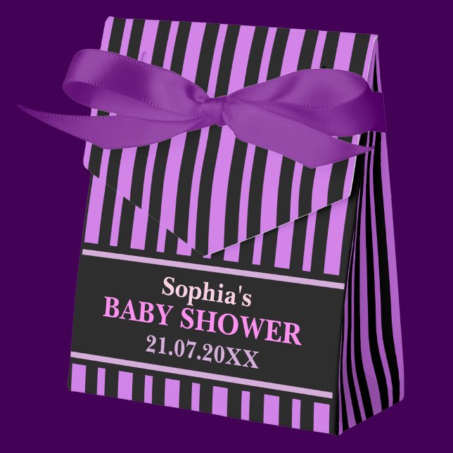 Caja Para Regalos Baby Shower con bandas de monograma (Subido por el creador)