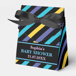 Caja Para Regalos Baby Shower con bandas de monograma