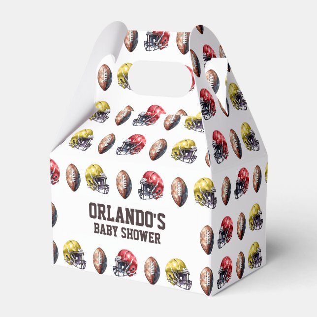 Caja Para Regalos Baby Shower con temática de fútbol (Front Side)