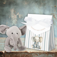 Baby Shower con tira azul elefante