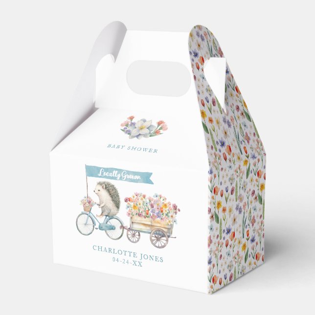 Caja Para Regalos Baby Shower Cute Hedgehog Spring (Front Side)