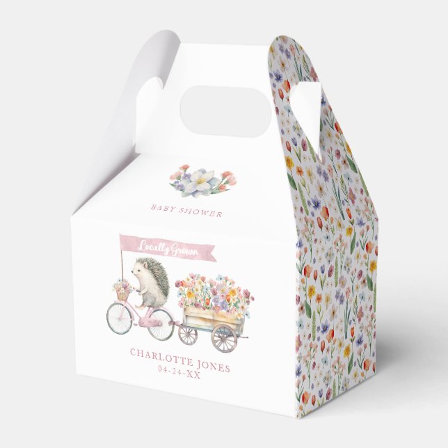 Caja Para Regalos Baby Shower Cute Hedgehog Spring (Front Side)