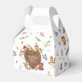 Caja Para Regalos Baby Shower de animales de bosque rústico
