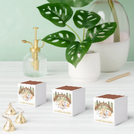 Caja Para Regalos Baby Shower De Animales De Madera Marrón Y Verde