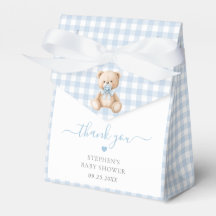 Baby Shower de Blue Gingham Teddy Bear